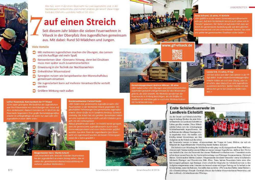 Titelbild Feuerwehrmagazin „Brandwacht“ berichtet über die GJF Vilseck